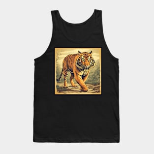 Colorful Tiger Cartoon Vintage Bengals Tiger Drawing Comics Fearless Tiger Tank Top